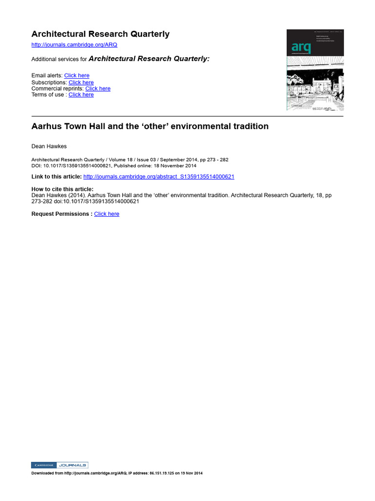 Aarhus Town Hall: Nordic Environmental Architecture | PDF | Window