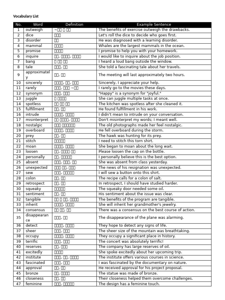 Vocabulary for Language Learning | PDF