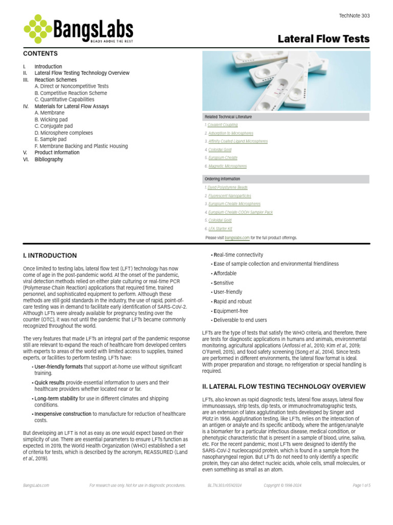 Lateral Flow Test Technology Overview | PDF | Antibody