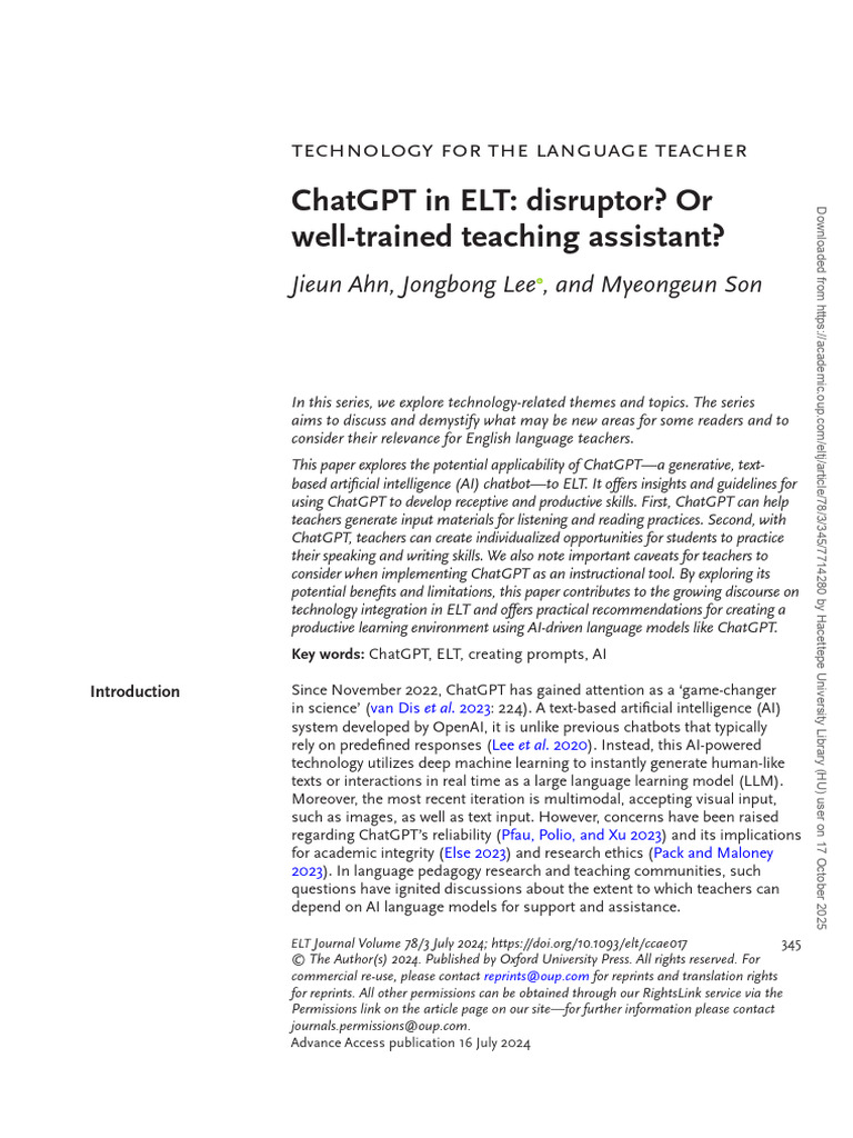 ChatGPT's Role in English Language Teaching | PDF | Syntax ...