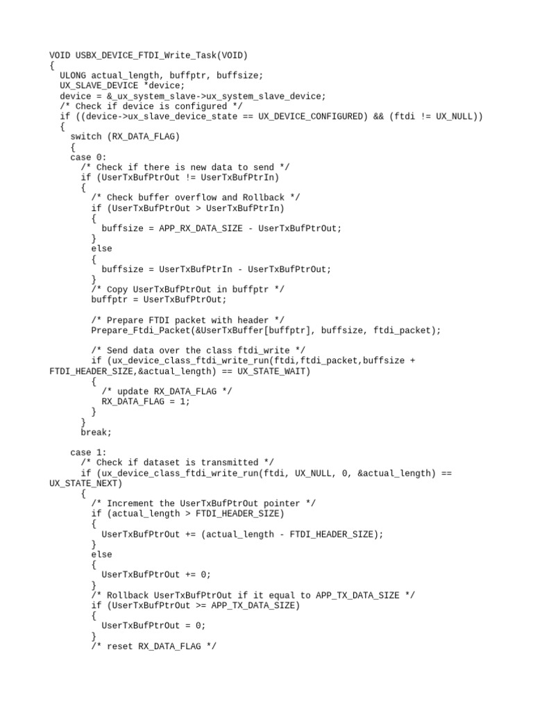 FTDI USB Write Task Implementation | PDF