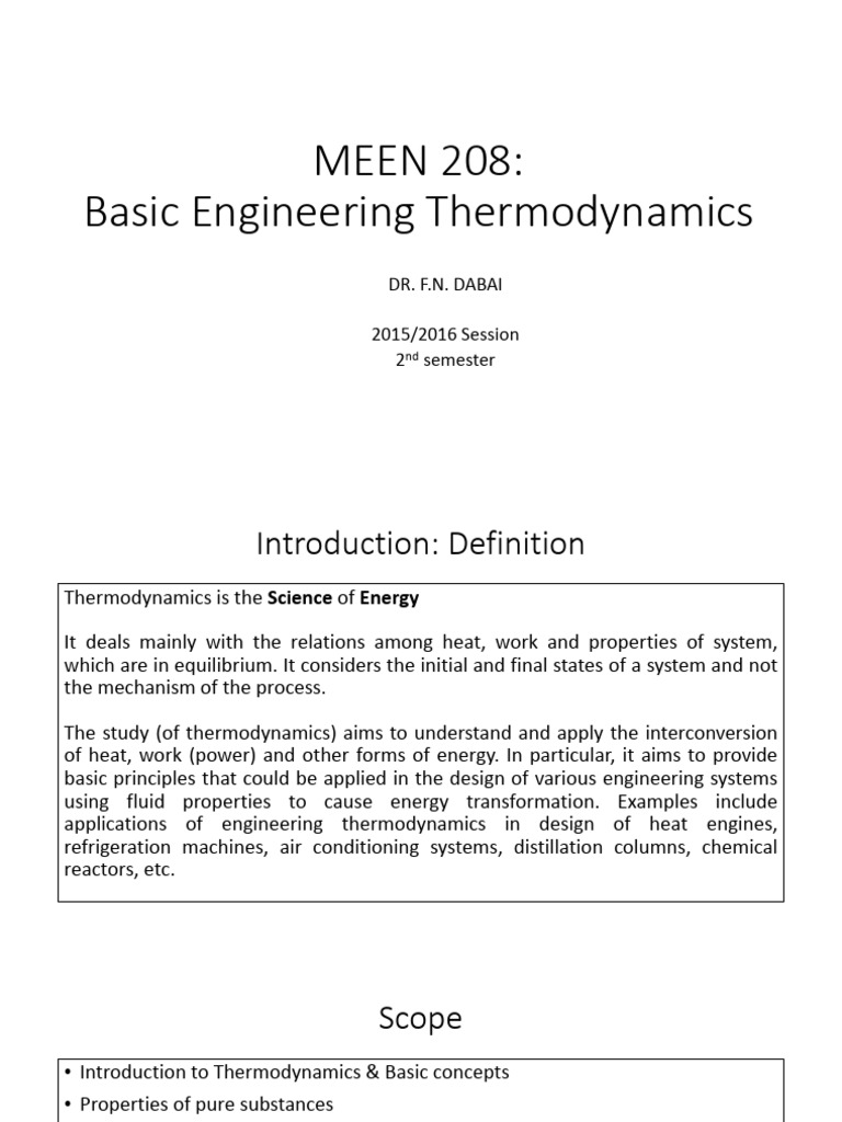 Engineering Thermodynamics Overview | PDF | Gases | Heat Capacity