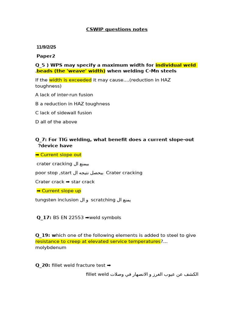 CSWIP Welding Exam Questions Guide | PDF
