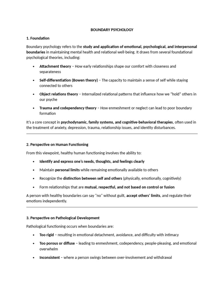 Understanding Boundary Psychology | PDF | Psychological Trauma | Psychology