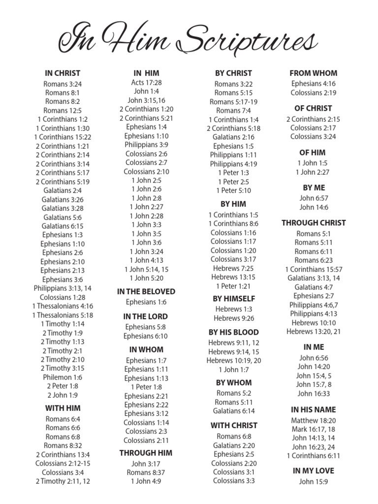 In Him Scriptures Compilation | PDF | Epistle To The Colossians ...