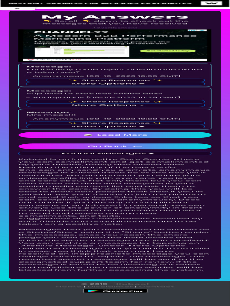 Kubool: Anonymous Compliments Game | PDF