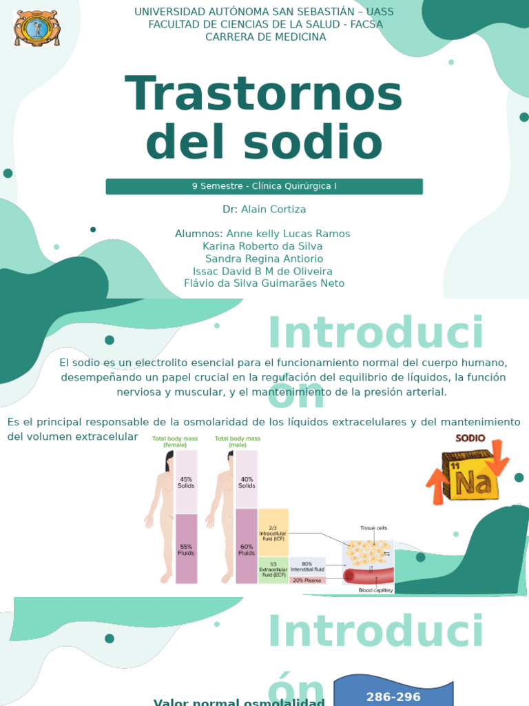 Trastornos del sodio: hiponatremia y hipernatremia | PDF | Sodio ...
