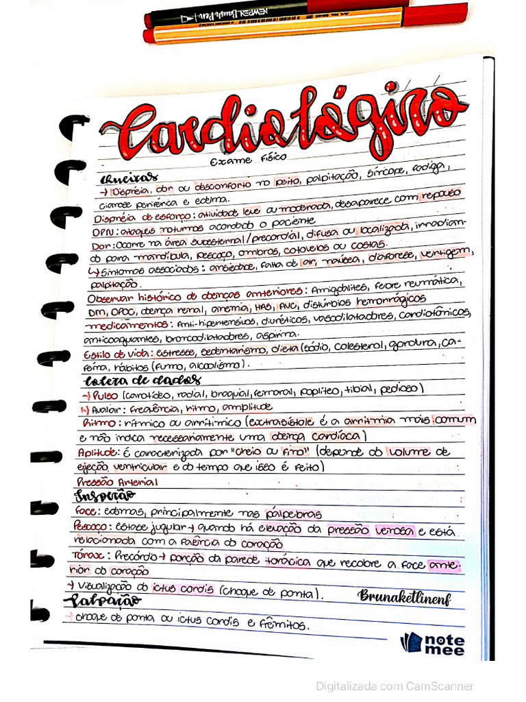 Exame Físico Cardiovascular (Cardiológic | PDF