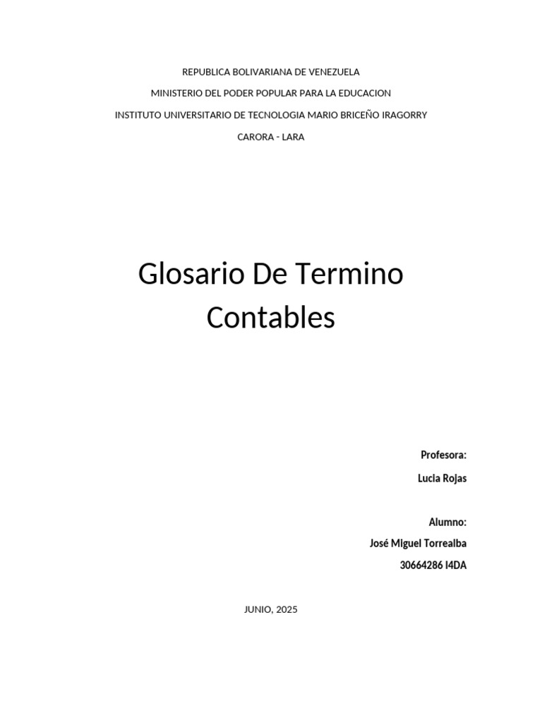 Glosario de Términos Contables | PDF | Contabilidad | Hoja de balance