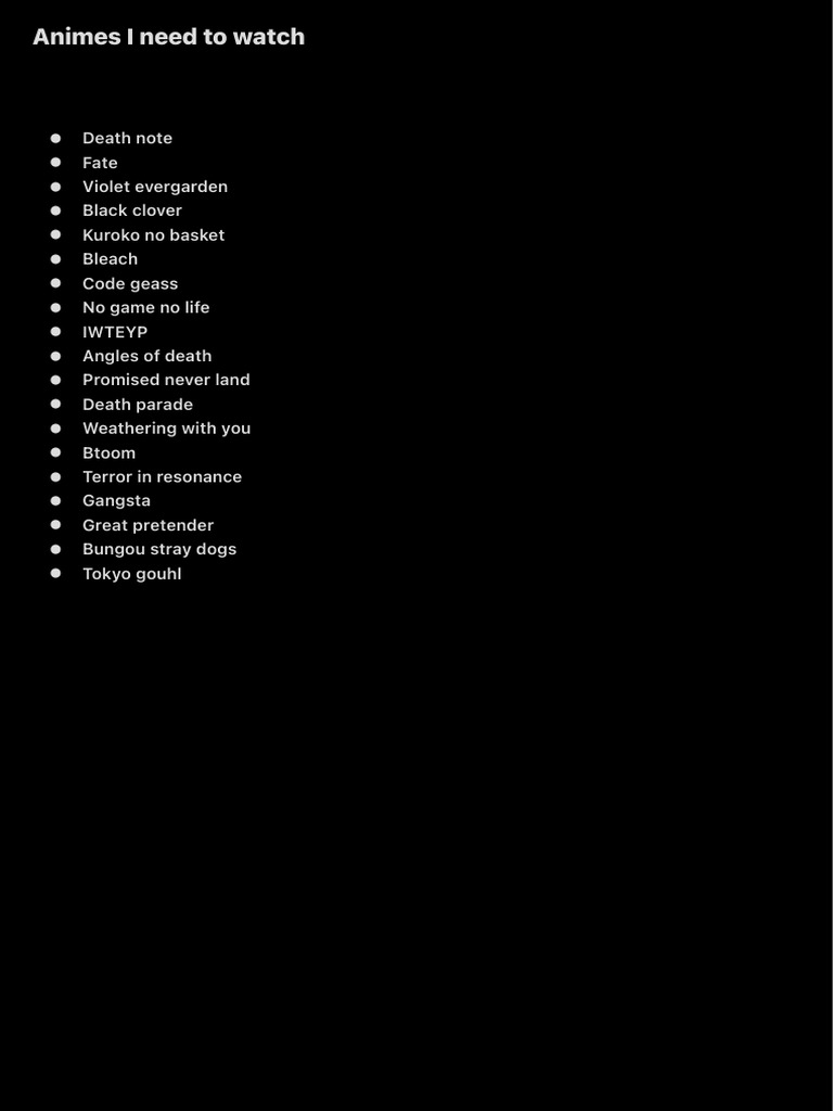 Animes I Need To Watch 2 PDF