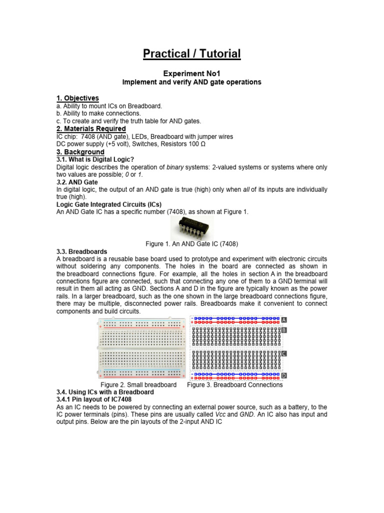 Experiment No1 Implement and Verify and Gate Operations - تصميم منطقي ...