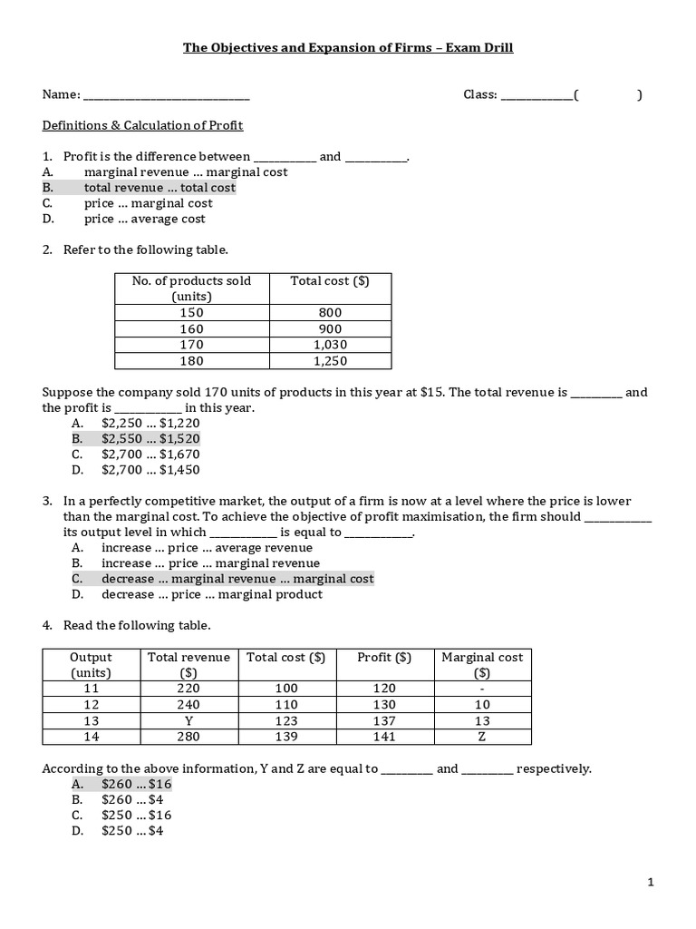 Profit Maximization and Firm Expansion Guide | PDF | Marginal Cost ...