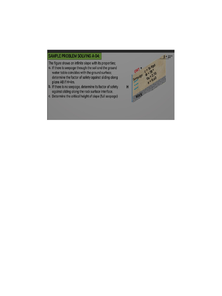 Infinite Slope Stability Analysis | PDF