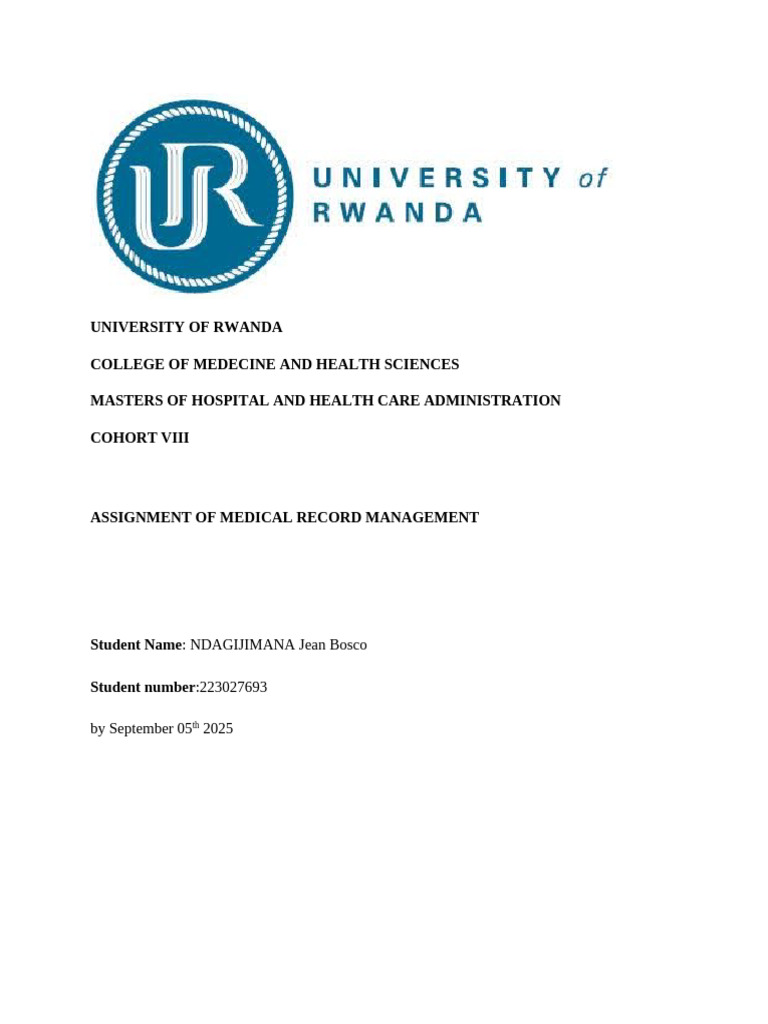 Assignment of Medical Record Ok | PDF | Medical Record | Electronic ...