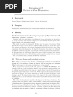 Kinematics Lab: 1D Motion Basics | PDF | Velocity | Acceleration