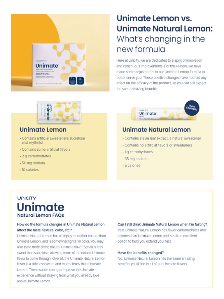 Unimate Lemon vs. Natural Lemon Formula Changes | PDF | Sugar ...