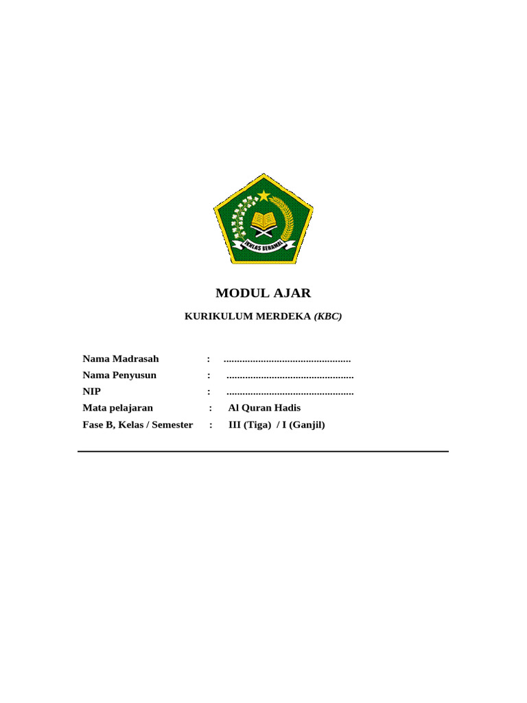 Contoh Al Quran Hadits 3 KBC | PDF