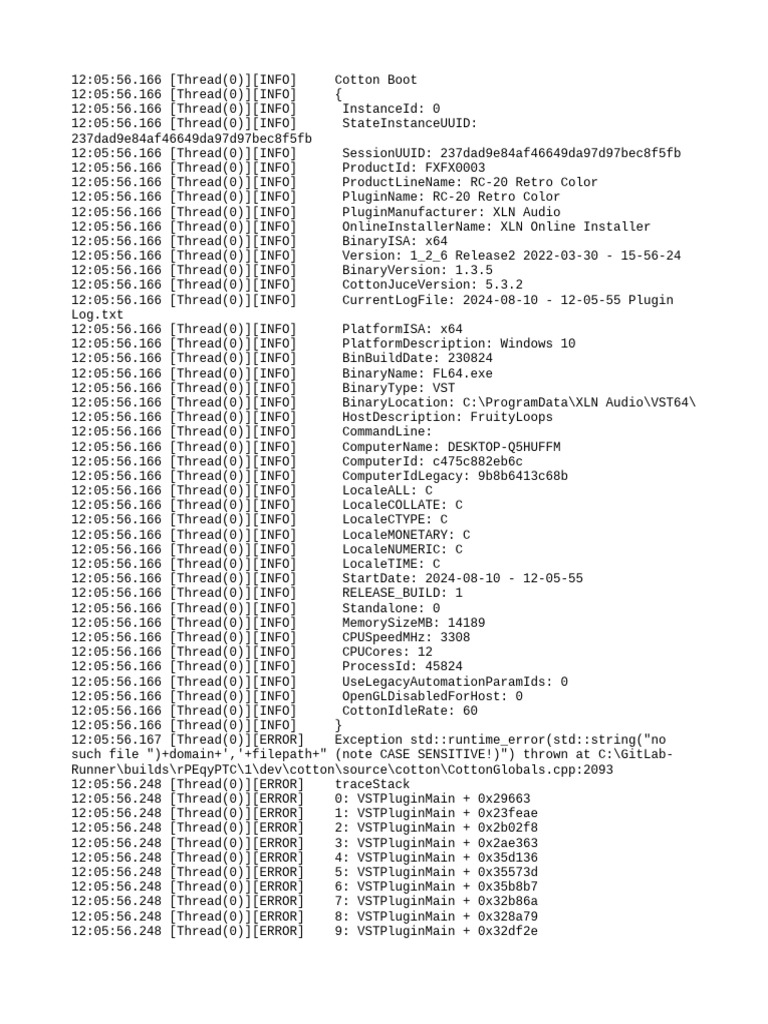 Cotton Boot Error Log Analysis | PDF | Software | Computing