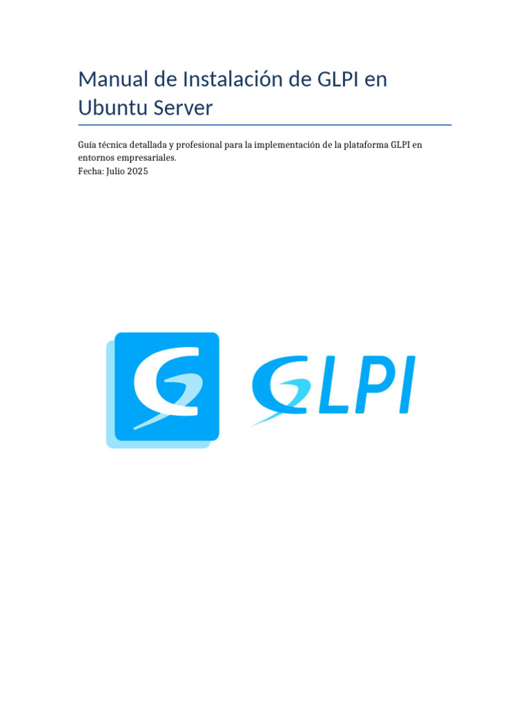 Instalar GLPI en Ubuntu Server: Guía Completa | PDF | Servidor HTTP ...
