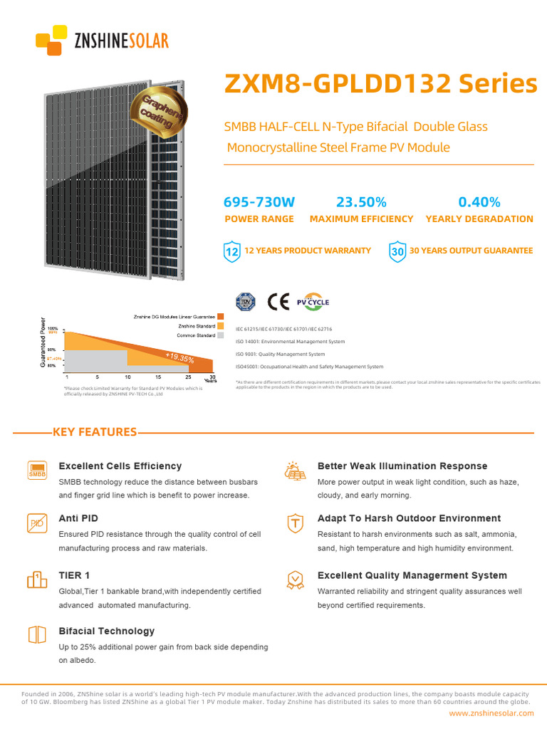 ZXM8-GPLDD132 Bifacial PV Module Specs | PDF | Solar Panel | Photovoltaics