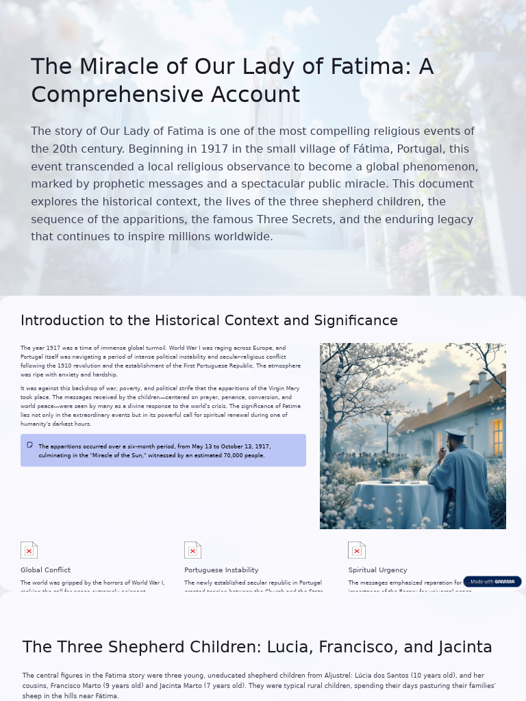 Fatima Miracle: History & Secrets Explained | PDF | Our Lady Of Fátima ...
