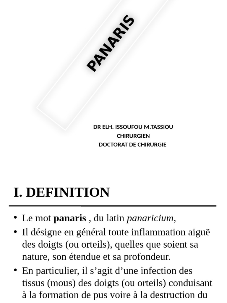Comprendre le panaris : définition et traitement | PDF | Inflammation ...