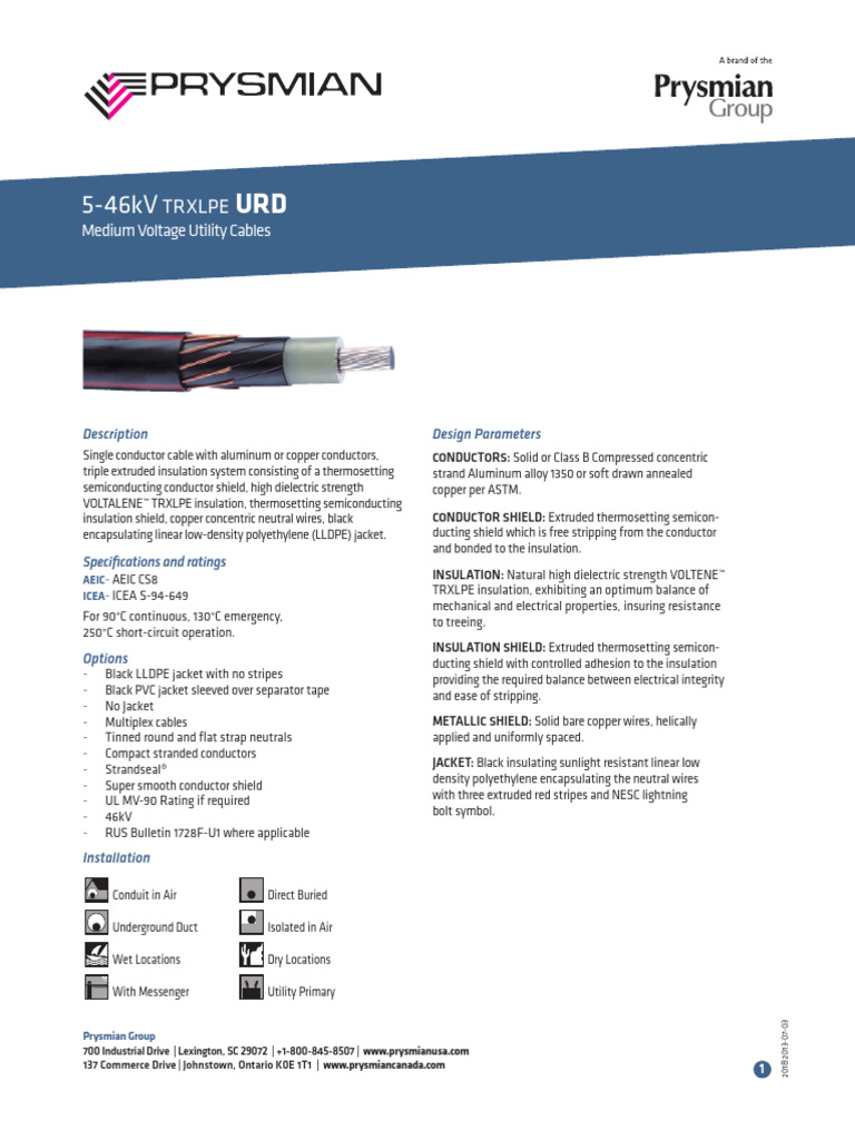 Medium Voltage Utility Cables Guide | PDF | Insulator (Electricity) | Wire