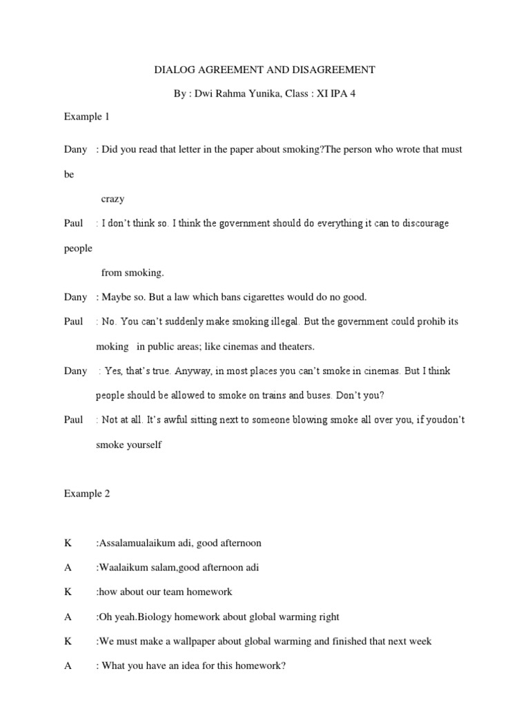 Dialog Agreement And Disagreement Computing And Information Technology Nature