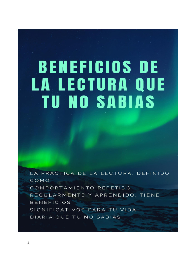 Beneficios de la Lectura en la Vida Diaria | PDF | Memoria | Lectura veloz