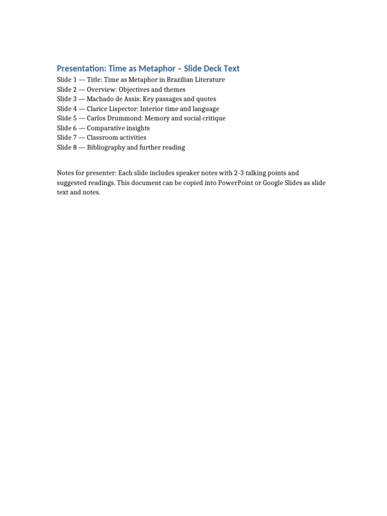 Slides Text Time As Metaphor | PDF