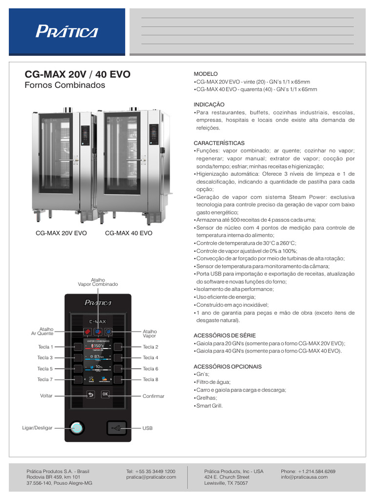 Fornos Combinados CG-MAX 20V/40 EVO | PDF