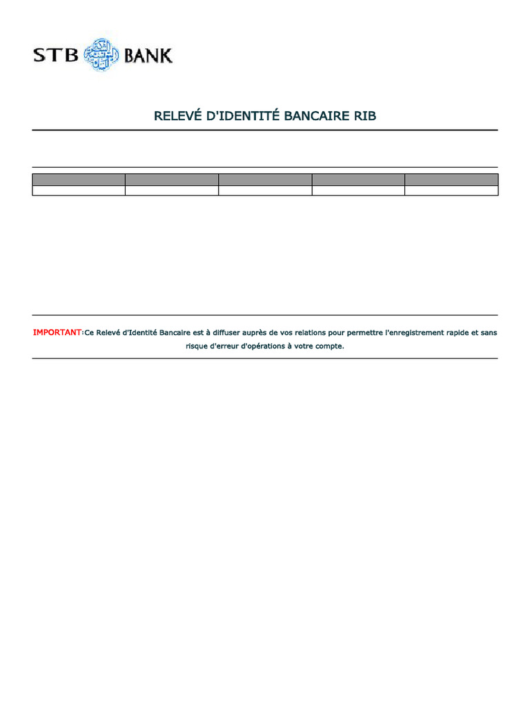Relevé d'Identité Bancaire RIB et IBAN | PDF | Régulations ...