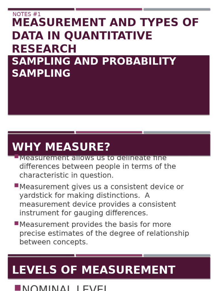 PR2 Lesson 6 Measurement and Types of Data 2025 | PDF | Sampling ...