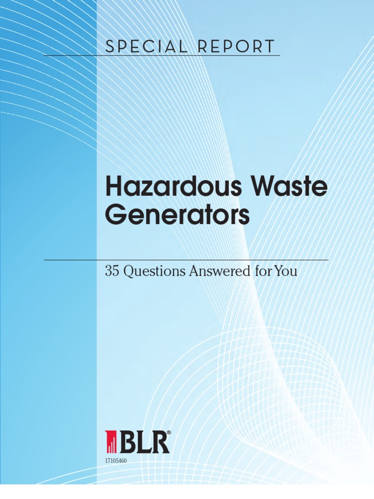 Hazardous Waste Generators Hazardous Waste Resource Conservation