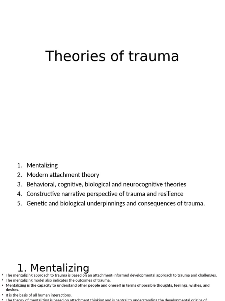Understanding Trauma Theories and Impacts | PDF | Psychological Trauma ...