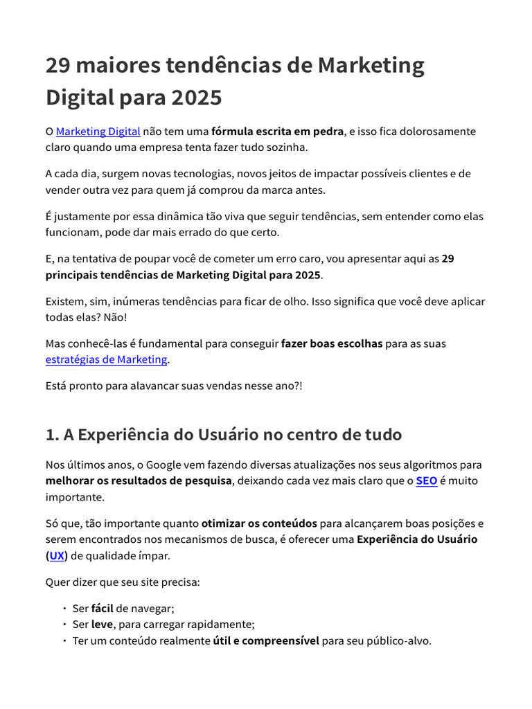 Tendências de Marketing Digital 2025 | PDF | Marketing | SEO