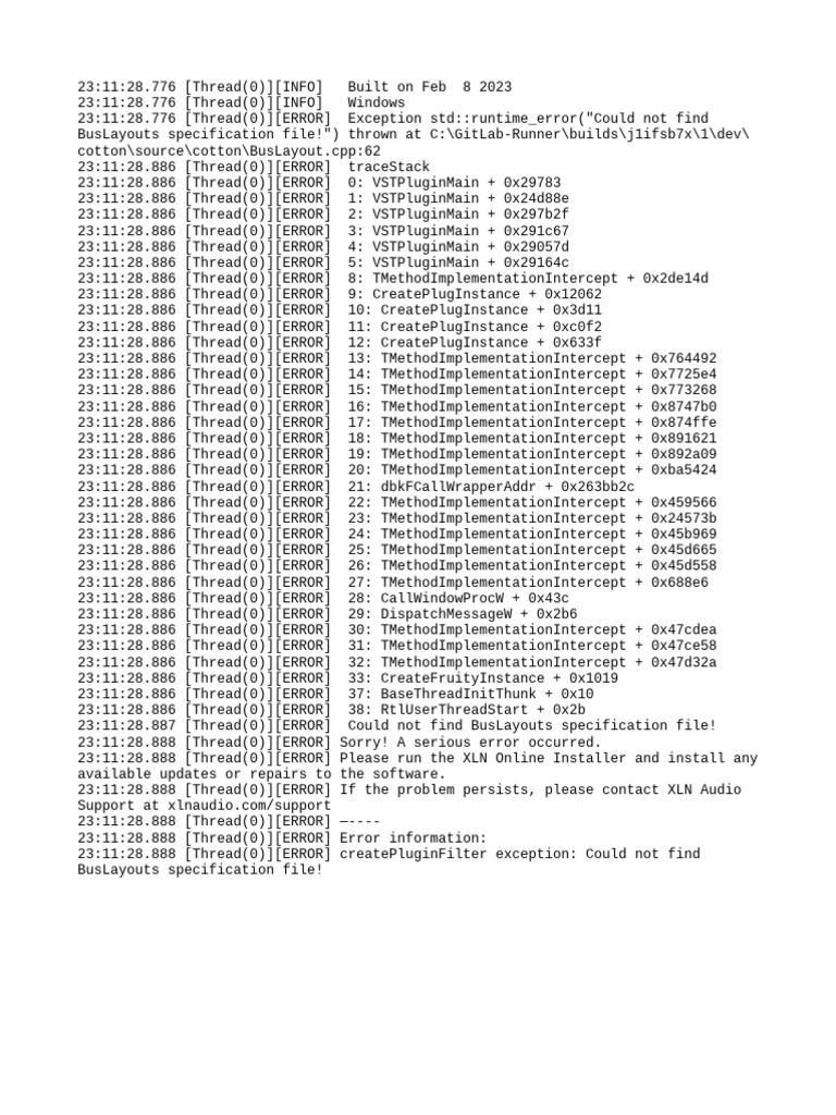 BusLayouts File Not Found Error | PDF | Computing | Software