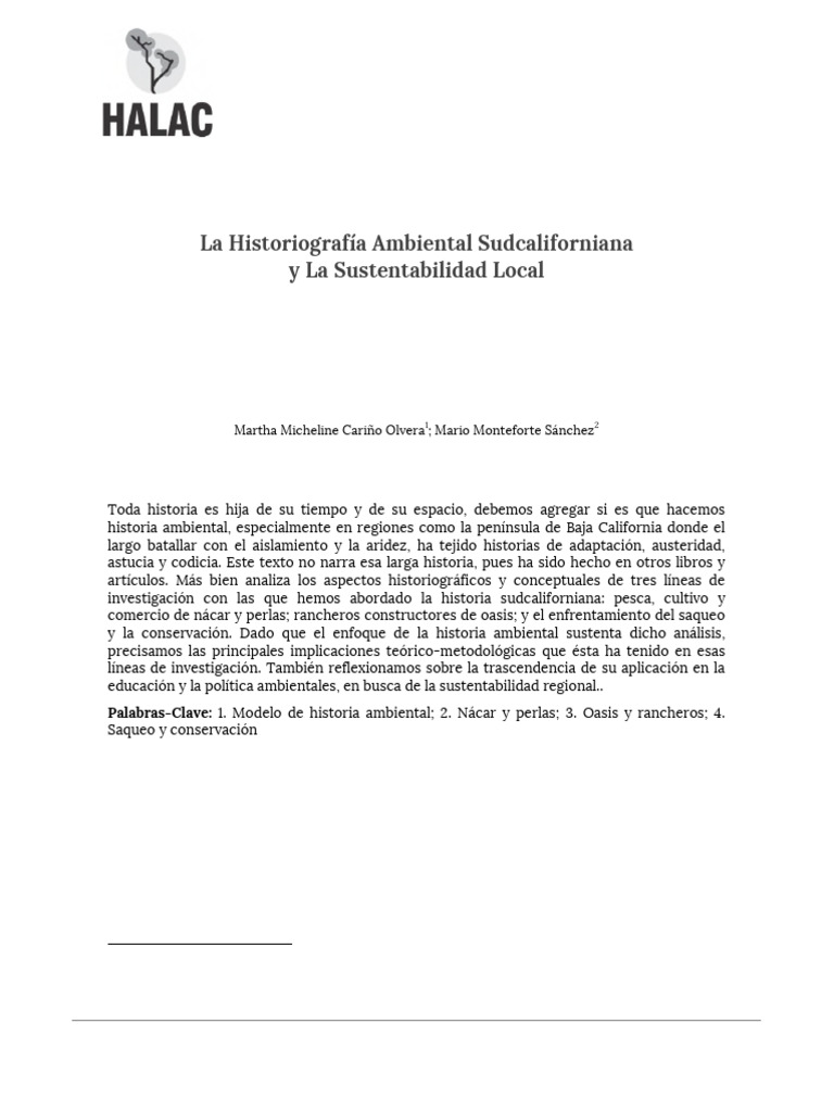 HALAC HistriogAmbSudca 2018. Historia Ambiental de Baja California Sur ...
