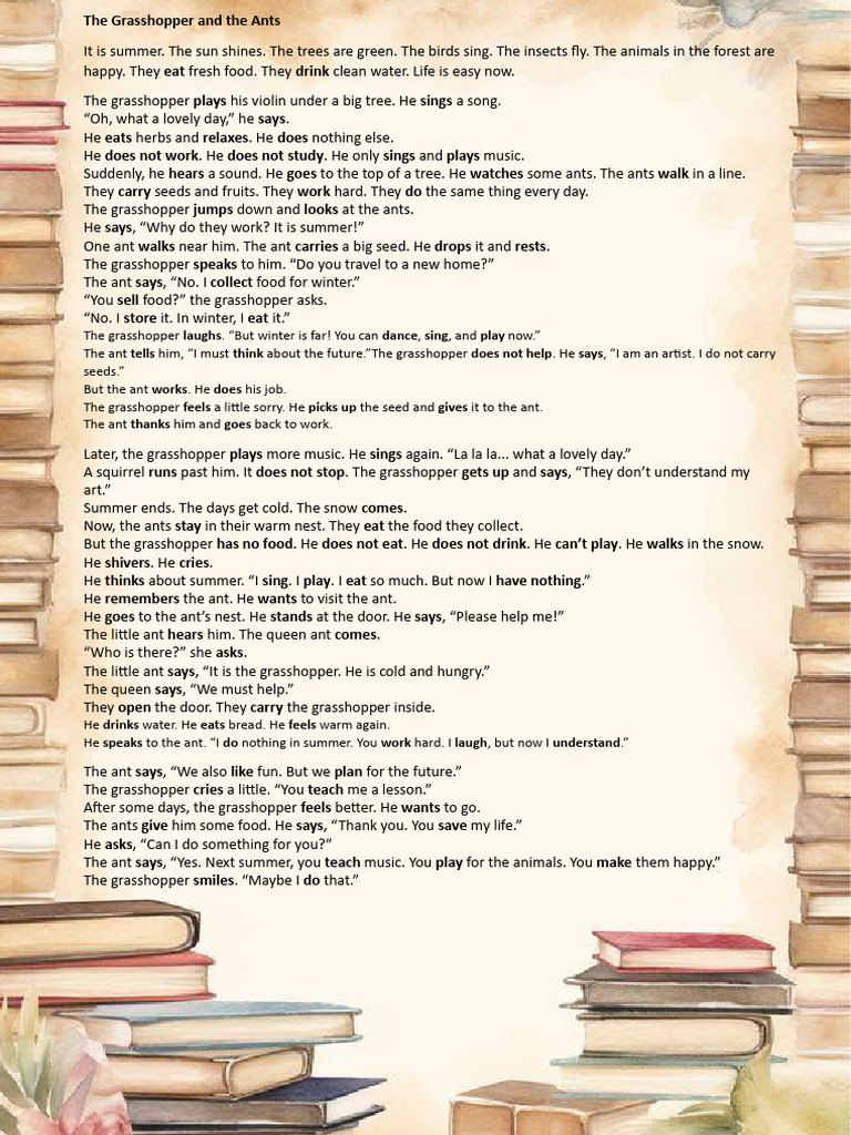 The Grasshopper and the Ants: A Fable | PDF