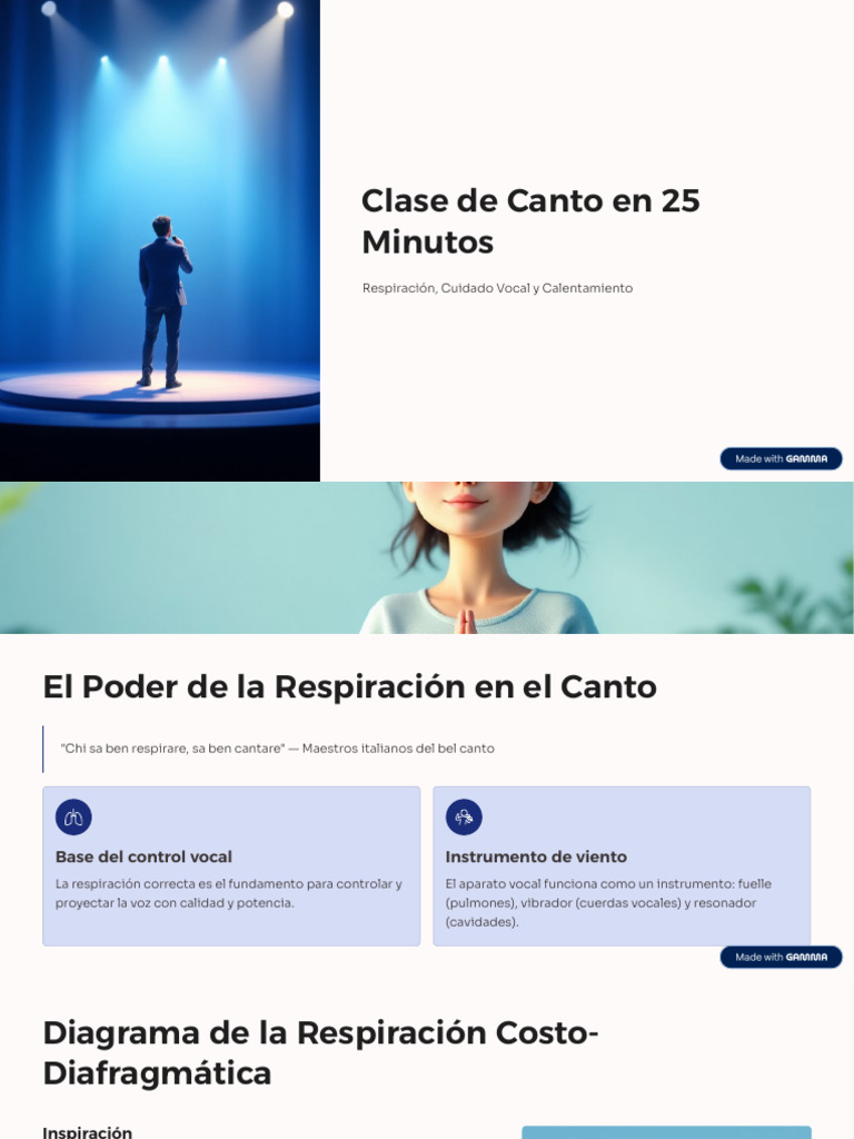 Claves para Cantar: Respiración y Cuidado Vocal | PDF | Canto