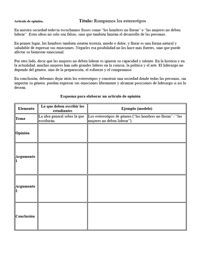 Rompiendo estereotipos de género | PDF