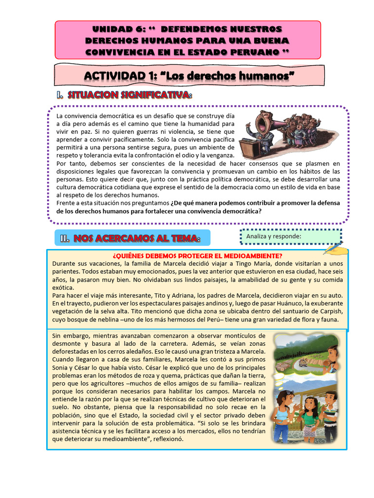 5° DPCC - Actv.01-Unid.6 | PDF | Derechos humanos | Derechos