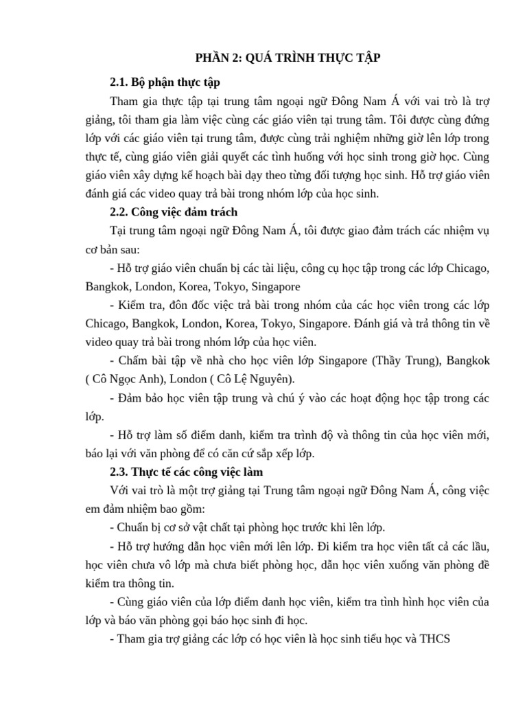 PHẦN 2 - BCTT Trung Tâm Tiếng Anh | PDF