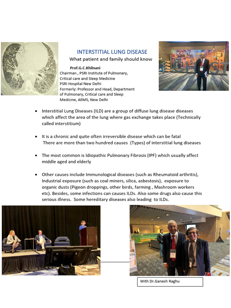INTERSTITIAL LUNG DISEASE What Patient and Family Should Know | PDF ...