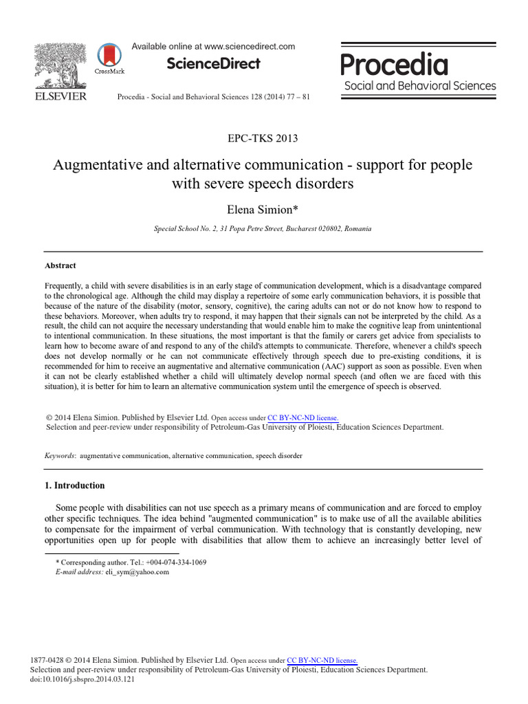 Augmentative and Alternative Communication | PDF | Communication ...