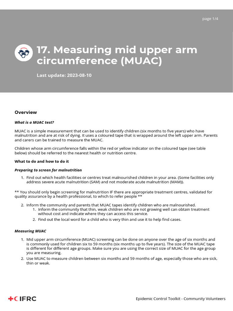 Measuring MUAC for Child Malnutrition | PDF | Malnutrition | Health Care