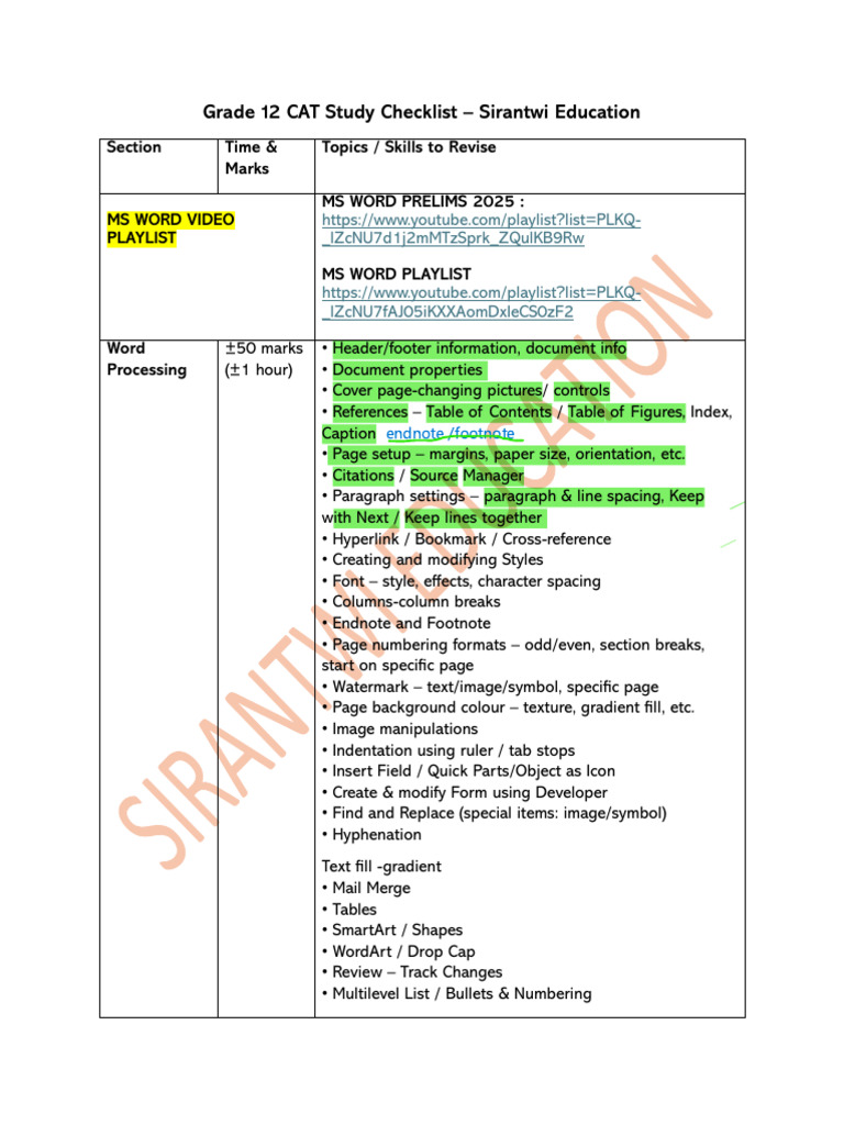 GRADE 12 CAT STUDY NOTES PDF FREE DOWNLOAD TERM 1 visual data 6