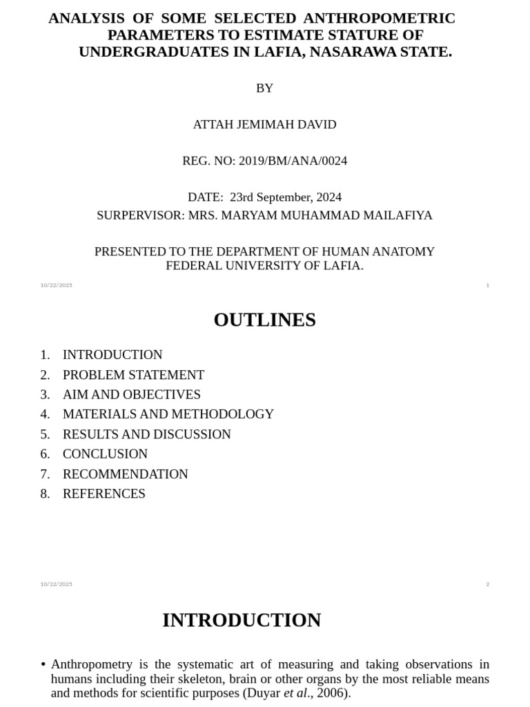Jemimah's Seminar 0024 | PDF | Anthropometry | Scientific Method