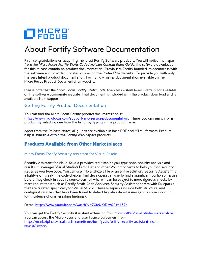 About Fortify Docs 19.1.0 | PDF | Eclipse (Software) | Application Software