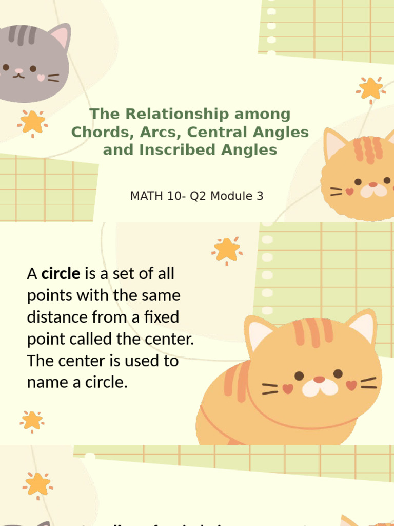 Relationship Between Chords, Arcs, and Different Angles of A ...